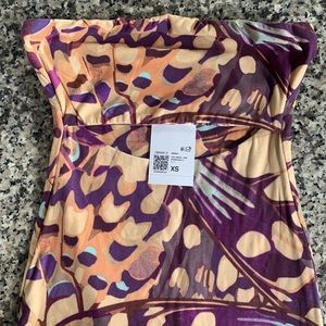 Butterfly Wing print Tube Top Dress